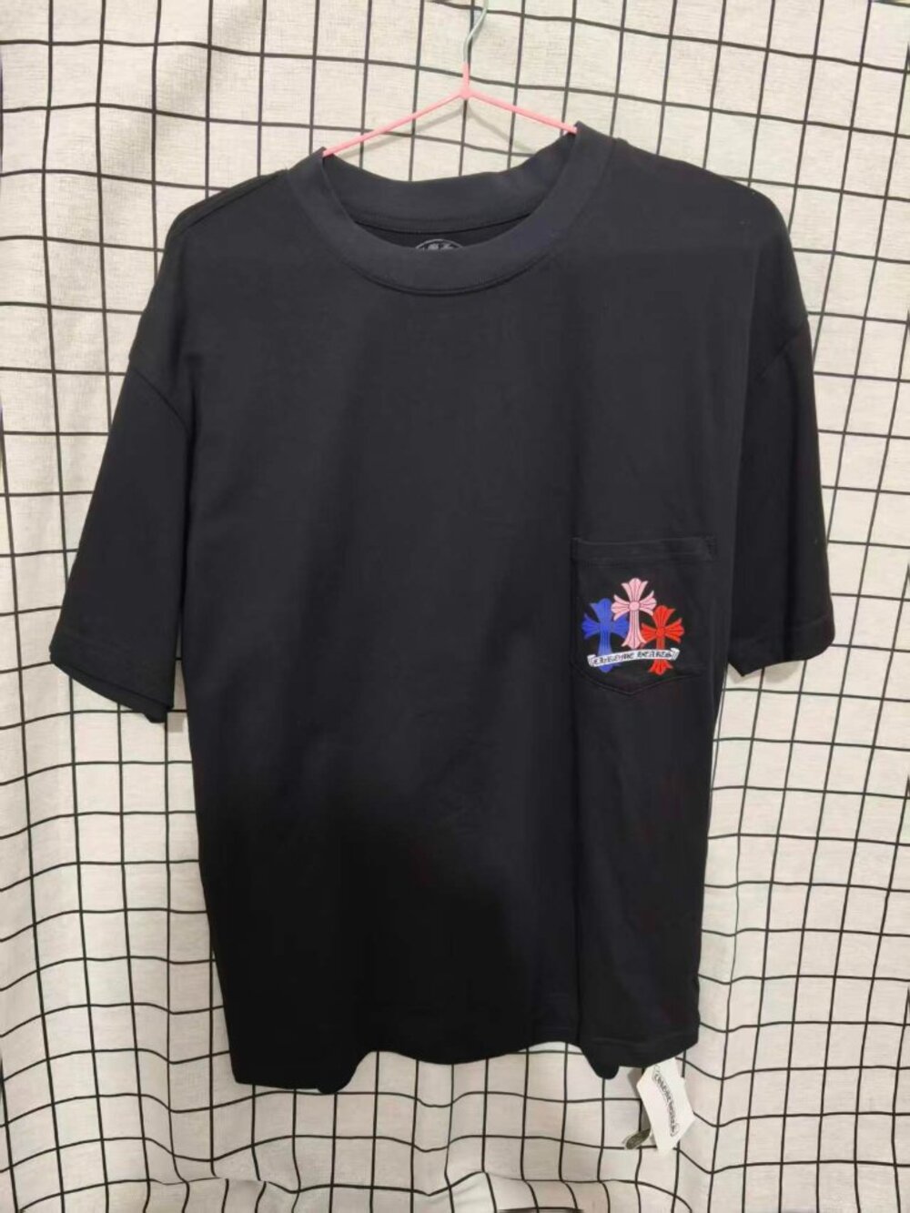 Chrome Hearts Black Multi-Color Cross Stack Pocket T-shirt Unisex